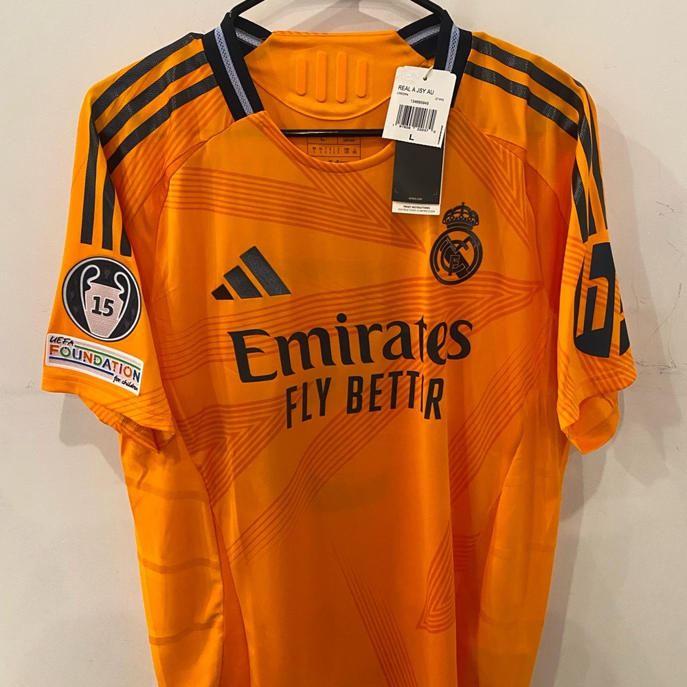 Adidas Authentic Real Madrid 24/25 Away jersey + CL Patches + Bellingham #5